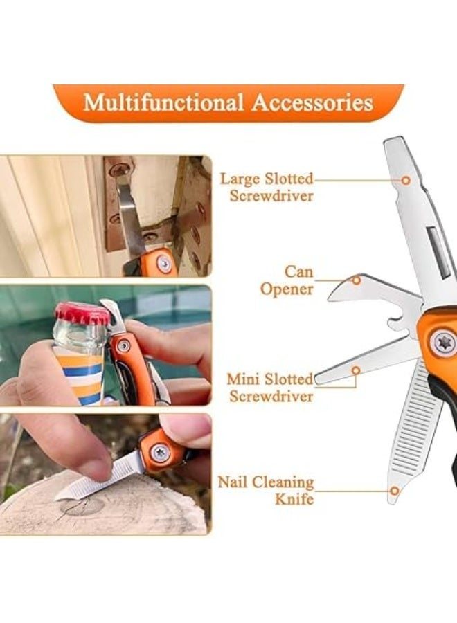 زرادية قابلة للطي متعددة الاغراض من الستانلس ستيل للتخييم والانشطة اليدوية وصيد الاسماك (برتقالي) - Image 4